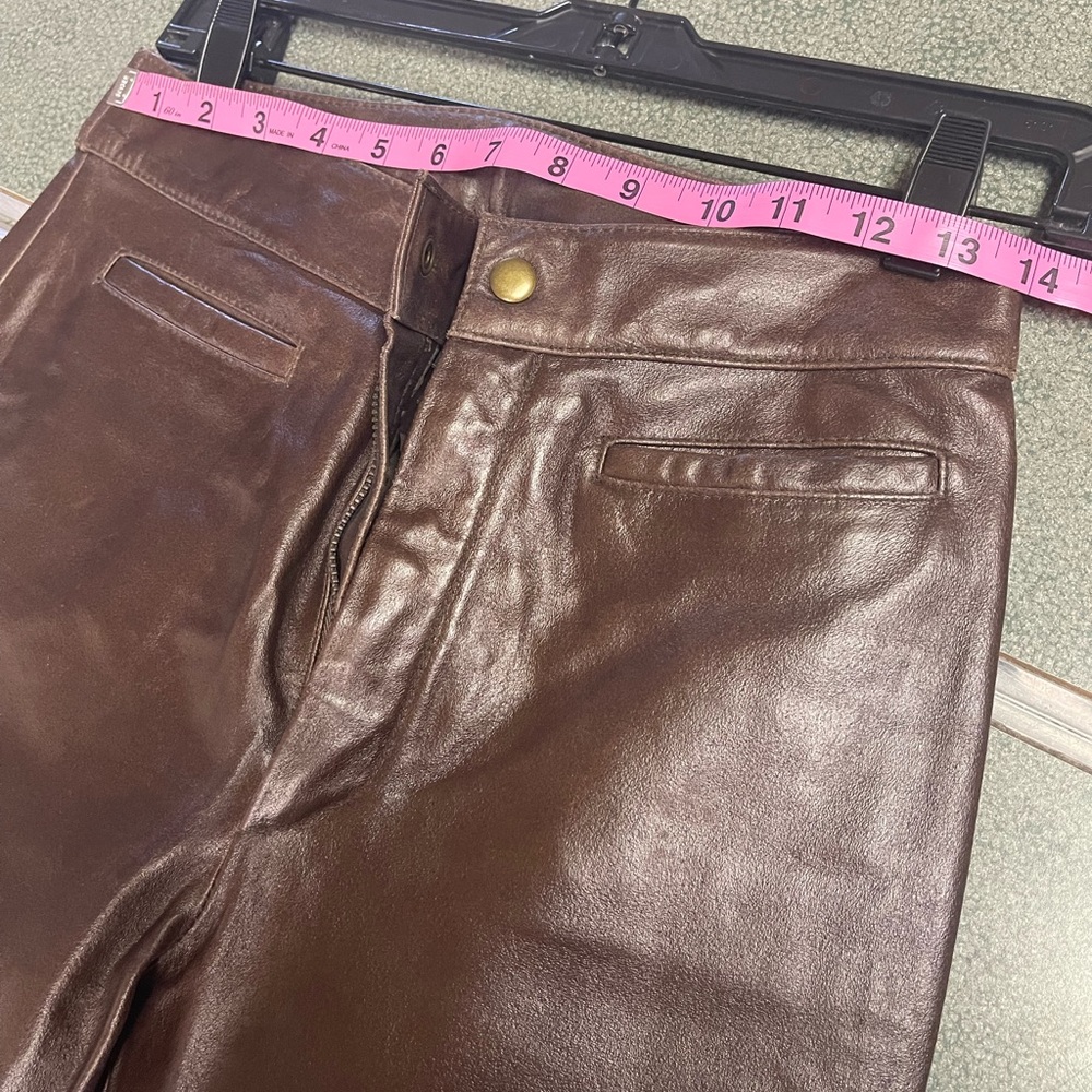 Brown leather pains